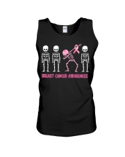 Dabbing Skeleton Pink Ribbon Unisex Tank tile