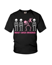 Dabbing Skeleton Pink Ribbon Youth T-Shirt tile