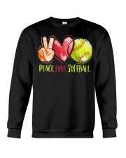 Peace Love Softball Crewneck Sweatshirt tile