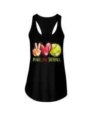 Peace Love Softball Ladies Flowy Tank tile