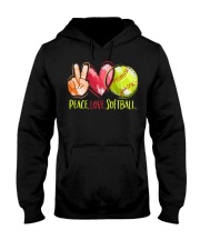 Peace Love Softball Hooded Sweatshirt tile