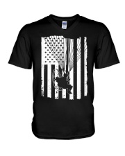 Paraglider USA American Flag V-Neck T-Shirt tile