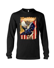 US Flag Cock Fight Long Sleeve Tee tile