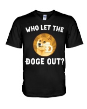 Who Let the Dogecoin Out V-Neck T-Shirt tile