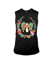 Frogs Drinking Tea Mushroom Sleeveless Tee tile