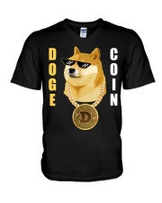 Dogecoin Cryptocurrency V-Neck T-Shirt tile