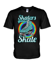 Retro Skaters Gonna Skate Roller V-Neck T-Shirt tile
