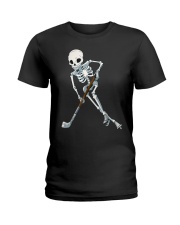 Skeleton Ice Hockey Ladies T-Shirt tile