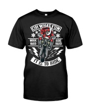 Christmas Motorcycle Santa Biker Classic T-Shirt front