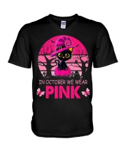 In October We Wear Pink Cute Cat V-Neck T-Shirt tile