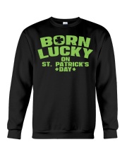 Born Lucky On St Patricks Day Crewneck Sweatshirt tile