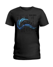 Dog Agility Training Phrases Ladies T-Shirt tile