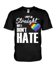 I May Be Straight But I Dont Hate I LGBT Rainbow V-Neck T-Shirt tile