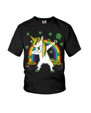 Dabbing Unicorn St Patricks Day Youth T-Shirt tile