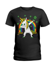 Dabbing Unicorn St Patricks Day Ladies T-Shirt tile