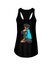Rottweiler I Love Mom Tattoo Ladies Flowy Tank tile