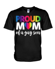 LGBT Proud Mom Of A Gay Son V-Neck T-Shirt tile