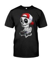 Skeleton Halloween Video Gamer Classic T-Shirt front