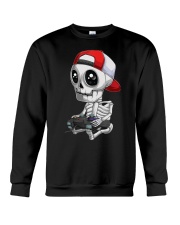 Skeleton Halloween Video Gamer Crewneck Sweatshirt tile