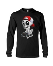 Skeleton Halloween Video Gamer Long Sleeve Tee tile