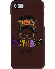 October Girl Halloween Messy Bun Phone Case tile