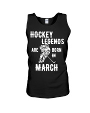 Hockey Legends Are Born In March Unisex Tank tile