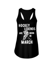 Hockey Legends Are Born In March Ladies Flowy Tank tile