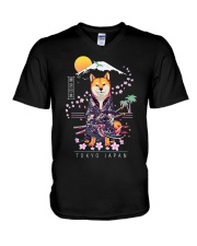 Shiba Inu Japanese Aesthetic V-Neck T-Shirt tile