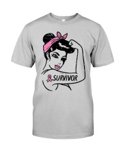 Breast Cancer Survivor Rosie Riveter Classic T-Shirt front