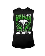 Kiss Me I'm Not Irish But I Am Vaccinated Sleeveless Tee tile