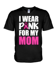 I Wear Pink For My Mom V-Neck T-Shirt tile