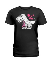 Pink Ribbon T-Rex Ladies T-Shirt tile