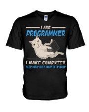 I Are Programmer I Make Computer V-Neck T-Shirt tile