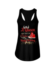 A Queen Was Born In October Ladies Flowy Tank tile