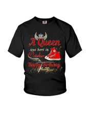 A Queen Was Born In October Youth T-Shirt tile
