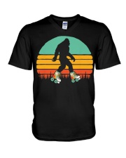 Retro Bigfoot Roller Skating V-Neck T-Shirt tile