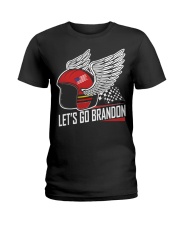 let's go brandon motorcycle flag Ladies T-Shirt tile