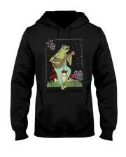 Vintage Cottagecore Aesthetic Frog Playing Banjo On Mushroom Hooded Sweatshirt tile