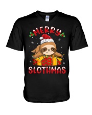 Sloth Xmas (9) V-Neck T-Shirt tile