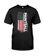 Vintage USA Flag Cool Paintball Classic T-Shirt front