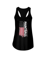 Vintage USA Flag Cool Paintball Ladies Flowy Tank tile