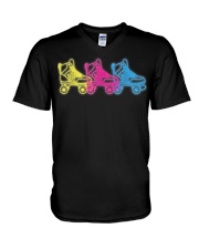 Vintage Roller Skating V-Neck T-Shirt tile
