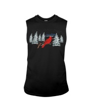 Red Cardinal Birds Pine Tree Sleeveless Tee tile