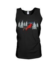 Red Cardinal Birds Pine Tree Unisex Tank tile
