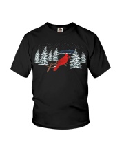 Red Cardinal Birds Pine Tree Youth T-Shirt tile