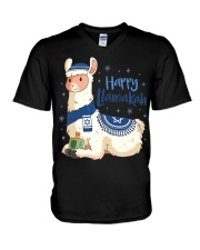 Hanukkah Llama Pun V-Neck T-Shirt tile