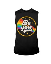 Be You Pride LGBTQ Gay LGBT Ally Rainbow Flag Retro Vintage Sleeveless Tee tile