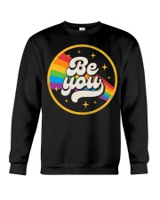 Be You Pride LGBTQ Gay LGBT Ally Rainbow Flag Retro Vintage Crewneck Sweatshirt tile