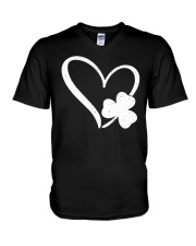 Happy St Patrick's Day Irish Shamrock Heart V-Neck T-Shirt tile