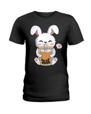 Kawaii Anime Bunny Bubble Tea Ladies T-Shirt tile